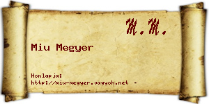 Miu Megyer névjegykártya